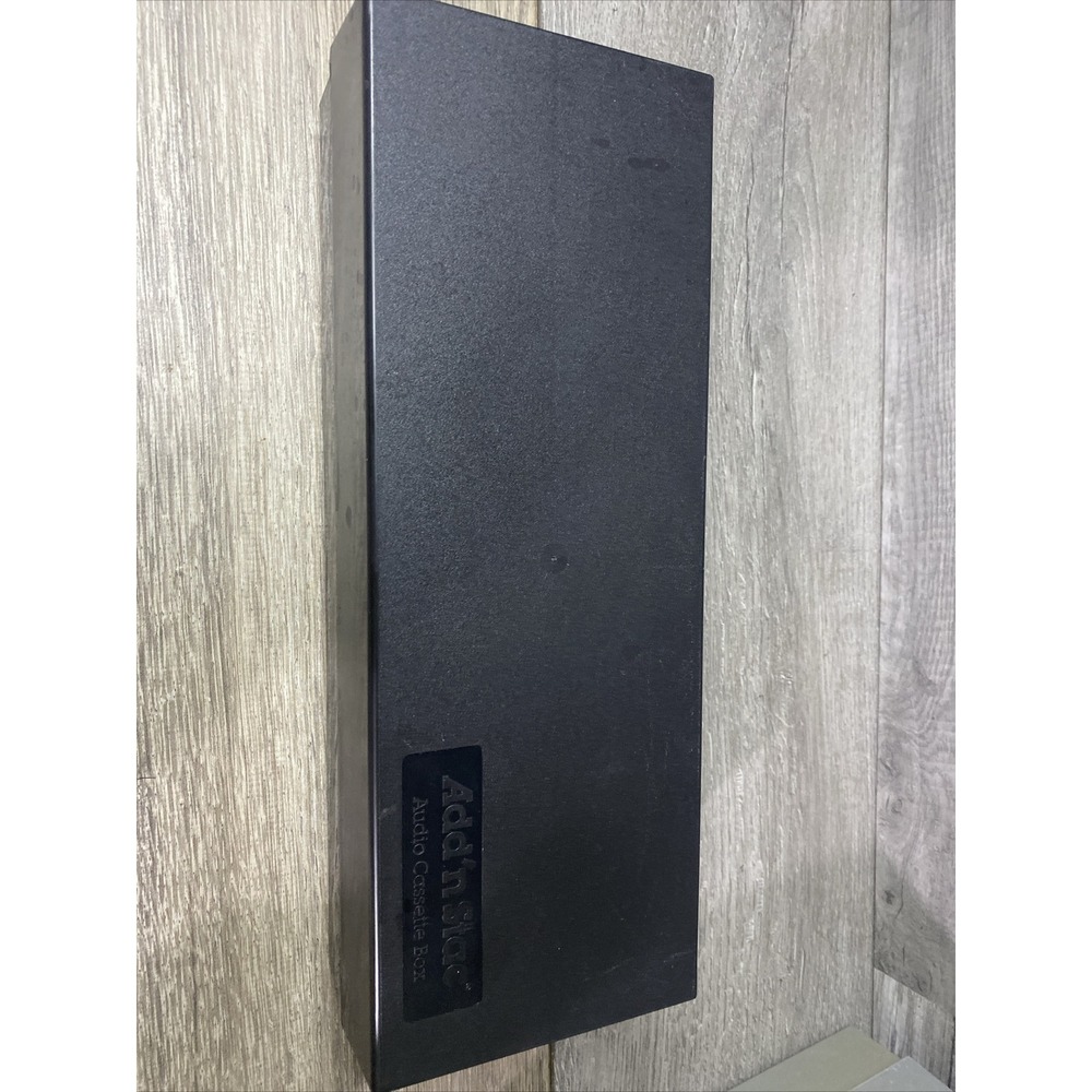 Add'n Stac Audio Cassette Box Black Plastic Tape Storage Organizer Vintage‎
